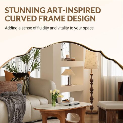 ANDY STAR Black Scalloped Mirror 24x36, Matte Black Bathroom Mirror for Over Sink, Stainless Steel Oval Wall Mirror, Modern Farmhouse Vanity Mirror for Bathroom, Entryway, Living Room, Rust-Resistant in Kuwait