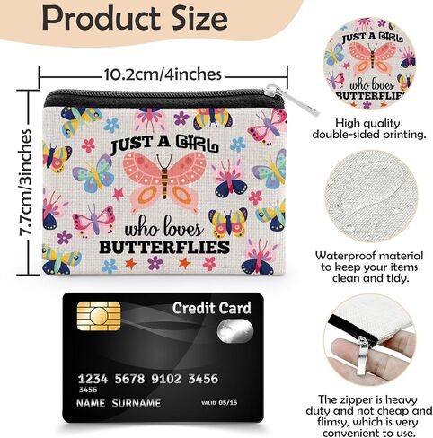 Butterfly Gifts for Women Butterfly Lover Gifts for Women Coin Purse Butterflies Inspirational Christmas Gift for Friends Mom Sister Female Coworker Butterflies Themed Gift Birthday Coin Wallet in Saudi Arabia