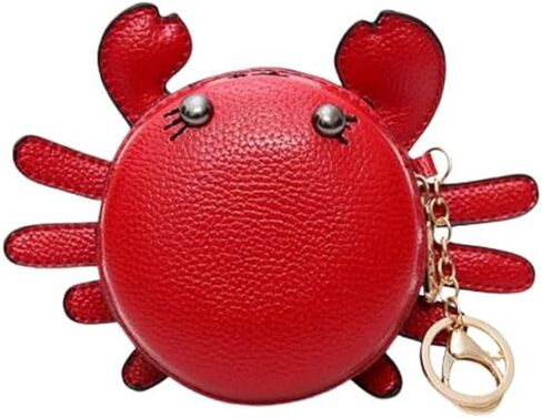 Leheybia 1 قطعة محفظة سرطان البحر عملة محفظة سرطان البحر الحيوان الكرتون تغيير الحقيبة لطيف محفظة جلدية الجدة عملة محفظة مضحك عملة محفظة للنساء (الأحمر) in Kuwait