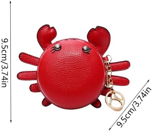 Leheybia 1 قطعة محفظة سرطان البحر عملة محفظة سرطان البحر الحيوان الكرتون تغيير الحقيبة لطيف محفظة جلدية الجدة عملة محفظة مضحك عملة محفظة للنساء (الأحمر) in Kuwait