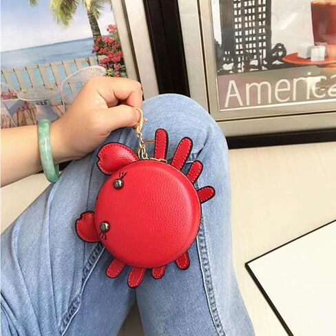 Leheybia 1 قطعة محفظة سرطان البحر عملة محفظة سرطان البحر الحيوان الكرتون تغيير الحقيبة لطيف محفظة جلدية الجدة عملة محفظة مضحك عملة محفظة للنساء (الأحمر) in Kuwait