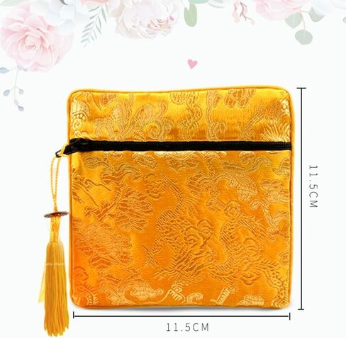 Coin Purse Small Chinese Style Jewelry Organizer Cloth Jewelry Storage Bag(Wine red) in Saudi Arabia
