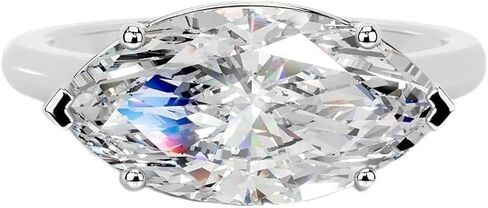 1-3 Carat Marquise Moissanite Engagement Ring, Colorless VVS1, East-West Setting in 10K, 14K, 18K Solid Gold or 925 Sterling Silver, Wedding Ring, Valentine Gift for Women in Saudi Arabia