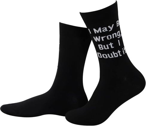 PXTIDY 2 Pairs Novelty Socks I May Be Wrong But I Doubt It Socks Funny Gag Gifts for Coworker Friend Boss Dad Humor Gift in Saudi Arabia