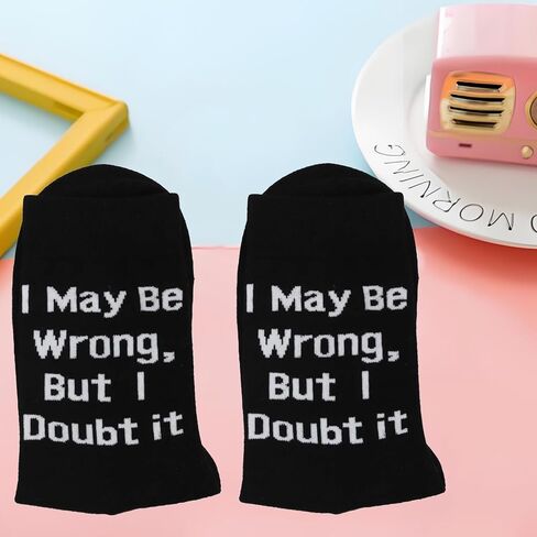 PXTIDY 2 Pairs Novelty Socks I May Be Wrong But I Doubt It Socks Funny Gag Gifts for Coworker Friend Boss Dad Humor Gift in Saudi Arabia