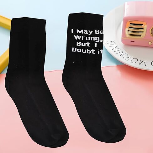 PXTIDY 2 Pairs Novelty Socks I May Be Wrong But I Doubt It Socks Funny Gag Gifts for Coworker Friend Boss Dad Humor Gift in Saudi Arabia