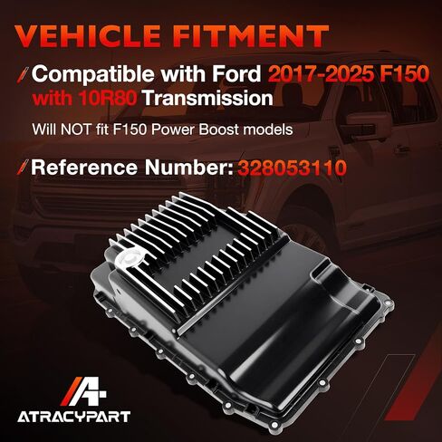 10R80 Cast Aluminum Transmission Oil Pan Heavy-Duty Compatible with Ford F-150, Explorer, Mustang, Expedition, Ranger, Bronco 2017-2025 & Lincoln Navigator 2018-2025- Replaces 328053110 in Saudi Arabia