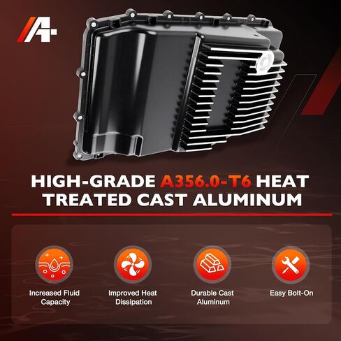 10R80 Cast Aluminum Transmission Oil Pan Heavy-Duty Compatible with Ford F-150, Explorer, Mustang, Expedition, Ranger, Bronco 2017-2025 & Lincoln Navigator 2018-2025- Replaces 328053110 in Saudi Arabia