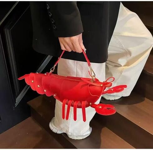 Cute 3D Lobster Shoulder Bag Crossbody Bag, Novelty Purse, Unique Animals Shaped Handbag for Women in Saudi Arabia