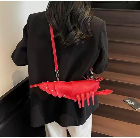 Cute 3D Lobster Shoulder Bag Crossbody Bag, Novelty Purse, Unique Animals Shaped Handbag for Women in Saudi Arabia