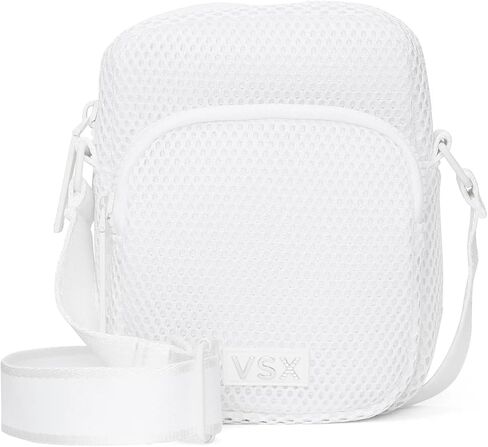Victoria's Secret VSX Phone Sling Crossbody Bag White Lightweight Mesh Zip Pouch New in Saudi Arabia