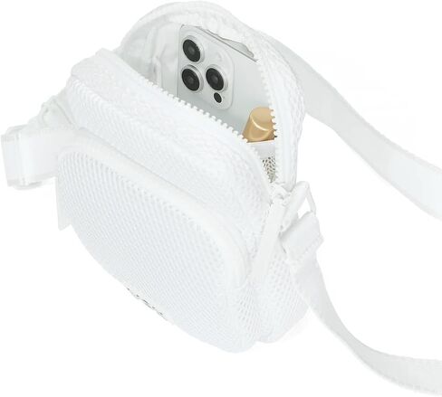Victoria's Secret VSX Phone Sling Crossbody Bag White Lightweight Mesh Zip Pouch New in Saudi Arabia