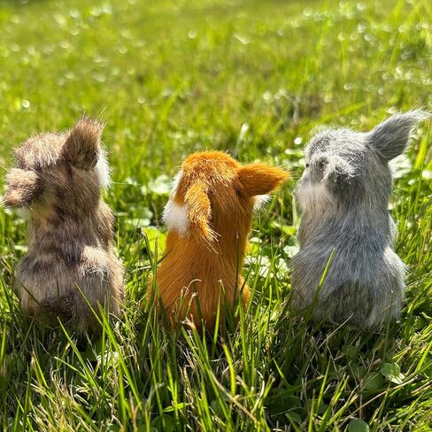 3 Realistic Mini Plush Bunnies - Lifelike Rabbit Figurines for Easter Decor, Spring Home Decoration, Dollhouse Props, Little Rabbits Ornaments in Kuwait