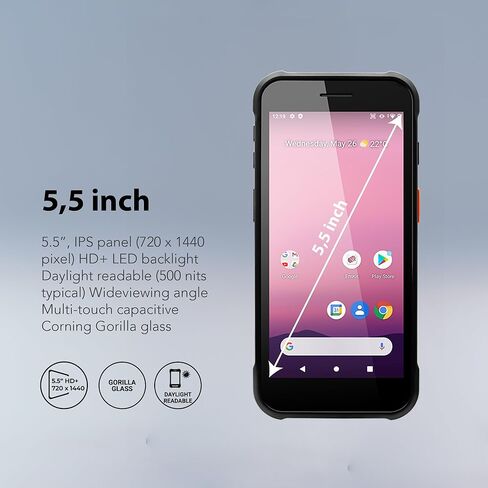 ماسح باركود PM75 متين يعمل بنظام Android - شاشة 5.5 بوصة HD+، Qualcomm 2.0 جيجا هرتز ثماني النواة، 4 جيجا/64 جيجا، ماسح ضوئي 1D/2D هانيويل، IP65، بطارية 5800 مللي أمبير، NFC، Wi-Fi، بلوتوث، Android 11 PDA in Saudi Arabia