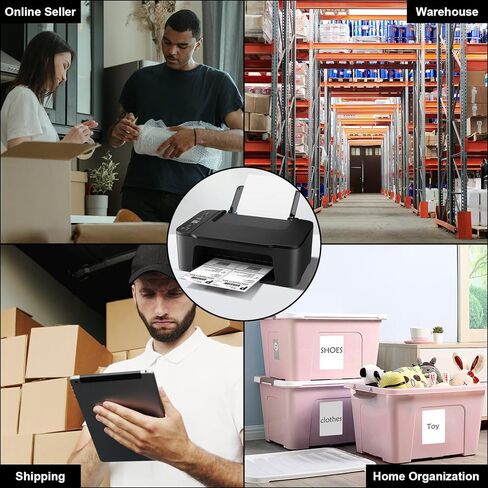 ملصقات شحن ذاتية اللصق نصف ورقة من LabelMore مقاس 8.5 بوصة × 5.5 بوصة لطابعات الليزر وطابعات الحبر - زاوية مستديرة - 1000 ملصق - ملصقات شحن 2 لكل ورقة in Kuwait