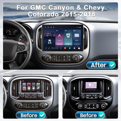 ترقية راديو ستيريو للسيارة لسيارة Chevy Colorado GMC Canyon 2015 2016 2017 2018، 11.5 بوصة Android 13 2+32GB CarPlay اللاسلكي وAndroid Auto/التحكم الصوتي/GPS/Bluetooth 5.0/WiFi/1080P الكاميرا الخلفية in Kuwait