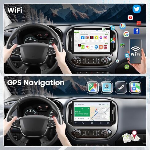 ترقية راديو ستيريو للسيارة لسيارة Chevy Colorado GMC Canyon 2015 2016 2017 2018، 11.5 بوصة Android 13 2+32GB CarPlay اللاسلكي وAndroid Auto/التحكم الصوتي/GPS/Bluetooth 5.0/WiFi/1080P الكاميرا الخلفية in Kuwait