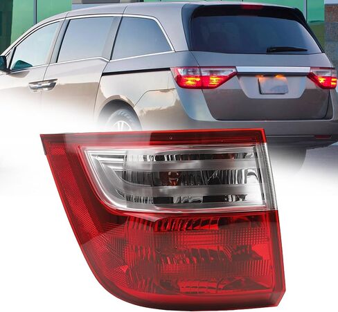 مجموعة ضوء الذيل Dasbecan متوافقة مع 2011 2012 2013 Honda Odyssey الهالوجين الخلفي المصباح الخلفي الأيمن للركاب استبدال #33500-TK8-A01 HO2805100 in Saudi Arabia