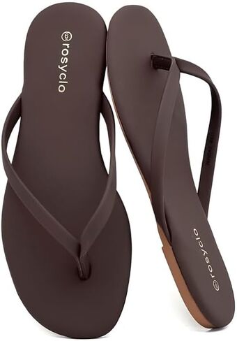 Flip Flops for Women Comfortable Toe Casual Beach Sandals Summer Outdoor and Everyday Wear Brown in Saudi Arabia