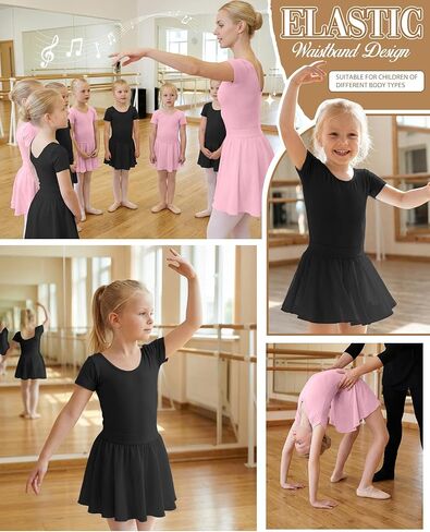 2 Pack Girl's Ballet Skirts Toddler Chiffon Wrap Mini Dance Skirts Kids Pull on Dance Clothing for Ballerina Yoga in Saudi Arabia