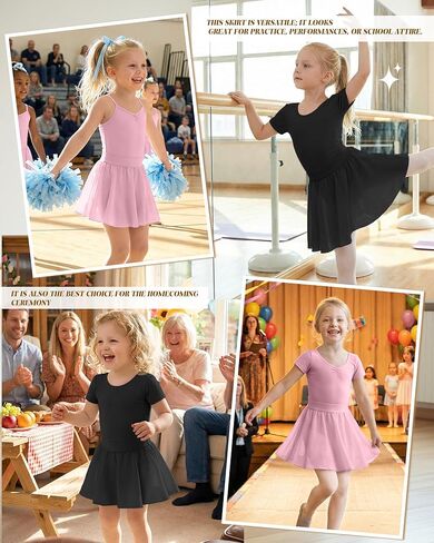 2 Pack Girl's Ballet Skirts Toddler Chiffon Wrap Mini Dance Skirts Kids Pull on Dance Clothing for Ballerina Yoga in Saudi Arabia