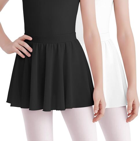 2 Pack Girl's Ballet Skirts Toddler Chiffon Wrap Mini Dance Skirts Kids Pull on Dance Clothing for Ballerina Yoga in Saudi Arabia