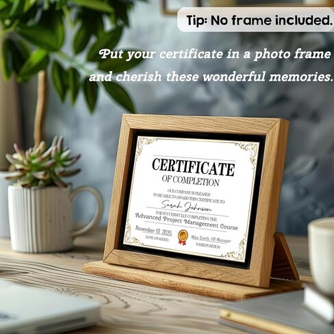 Black Gold Certificate of Completion, 25 Pcs Award Certificates Training Completion, School Diplomas, Award Recognition for Graduation, Students, Employees, 8x10 Inch in Saudi Arabia