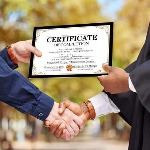 Black Gold Certificate of Completion, 25 Pcs Award Certificates Training Completion, School Diplomas, Award Recognition for Graduation, Students, Employees, 8x10 Inch in Saudi Arabia