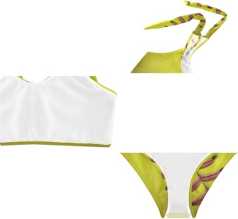 المقربة الصفراء الأربطة اللينة البيسبول الفتيات Tankini المايوه الاطفال بيكيني مجموعات 2 قطعة ثوب السباحة ل 11-12T in Kuwait