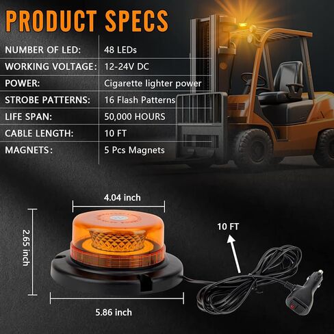 أضواء LED تحذير فلاش منارة لجرار شاحنة مركبة (العنبر، 2PCS) in Saudi Arabia