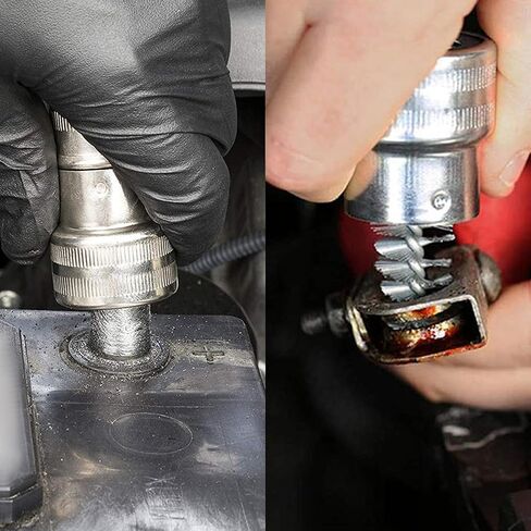 2PCS Car Battery Terminal Cleaning Brush, Metal Vehicle Battery Post Cleaner Bristle Tool, Derusting Auto Battery Washer Brush Accessories, Universal for SUV, Truck, RV, Boat (2PCS) in Kuwait