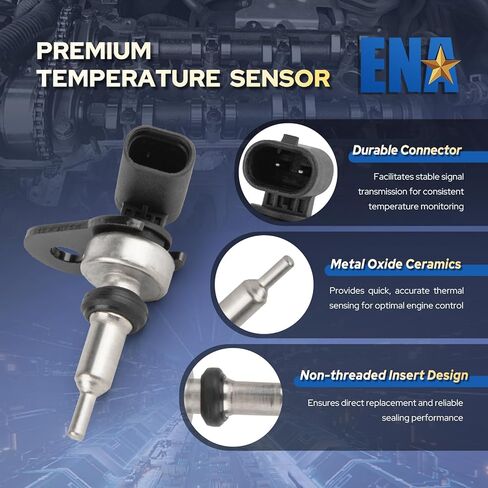 ENA Engine Coolant Temperature Sensor Compatible with Hyundai Kia Genesis Santa Fe Tucson Sonata Elantra Santa Cruz Kona Venue 1.6L 2.0L 2.5L 3.5L l4 V6 2020 2021 2022 2023 2024 2025 Replaces TX337 in Saudi Arabia