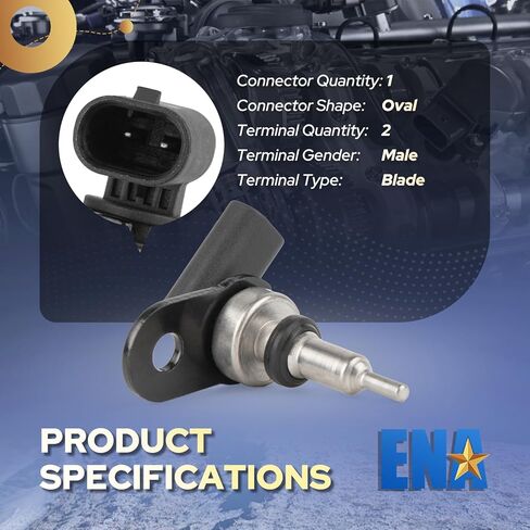 ENA Engine Coolant Temperature Sensor Compatible with Hyundai Kia Genesis Santa Fe Tucson Sonata Elantra Santa Cruz Kona Venue 1.6L 2.0L 2.5L 3.5L l4 V6 2020 2021 2022 2023 2024 2025 Replaces TX337 in Saudi Arabia