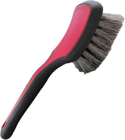 Tire & Wheel Brush for Car Rims - Short Handle Stiff Bristle Auto Detailing Scrub Brush | No Scratch Car Wash Brush Cleaning Tool for Tires, Wheels, Rims, Floor Mats, Carpet, Cars, Home(Gray) in Saudi Arabia