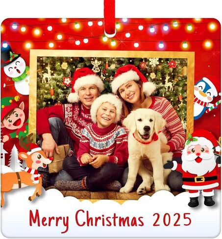 SICOHOME Babys First Christmas Ornament 2025 - My Very First Christmas Picture Frame Ornament Acrylic Newborn Baby 1st Christmas Ornament Photo Frame Girl Boy for Son Daughter Grandson Granddaughter in Saudi Arabia