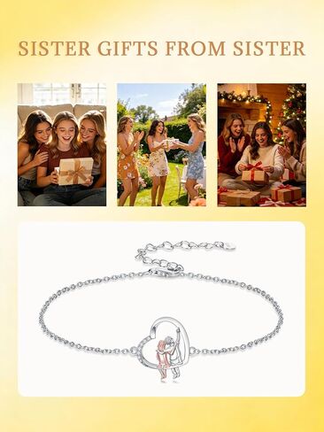 WINNICACA Sister Gifts from Sister/Brother Sisters Bracelet for Women Sterling Silver Friendship Bracelets Birthday Graduation Gifts in Saudi Arabia