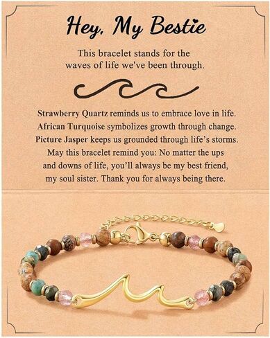 HETICA Inspirational Ocean Wave Link Bracelet for Women Bracelet Jewelry Gift for Women in Saudi Arabia