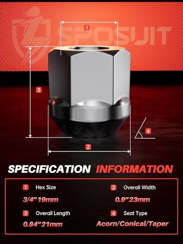 Sposuit M12x1.5 Lug Nuts - Replacement for 2010-2019 Chevrolet Cruze, 2005-2009/2018-2024 Equinox, 1997-2012/2016-2024 Malibu, 2013-2024 Trax - Open End Chrome Lug Nut(20 Pcs) in Saudi Arabia