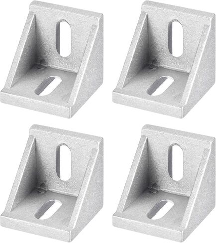 4 قطع من Uxcell دعامة زاوية داخلية، موصلات زاوية 42x42x41 مم 4545 لسلسلة 4545/5050 من الألومنيوم باللون الفضي in Kuwait