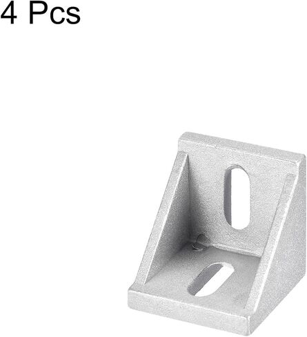 4 قطع من Uxcell دعامة زاوية داخلية، موصلات زاوية 42x42x41 مم 4545 لسلسلة 4545/5050 من الألومنيوم باللون الفضي in Kuwait