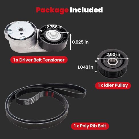 Serpentine Belt Tensioner & Idler Pulley fits for 2011-2019 Chrysler 200/Town & Country,Dodge Avenger/Grand Caravan/Journey,Ram C/V 丨39282 38082 90K-39282D in Kuwait