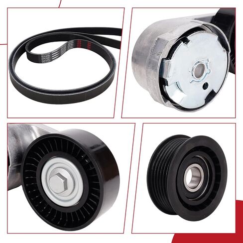 Serpentine Belt Tensioner & Idler Pulley fits for 2011-2019 Chrysler 200/Town & Country,Dodge Avenger/Grand Caravan/Journey,Ram C/V 丨39282 38082 90K-39282D in Kuwait