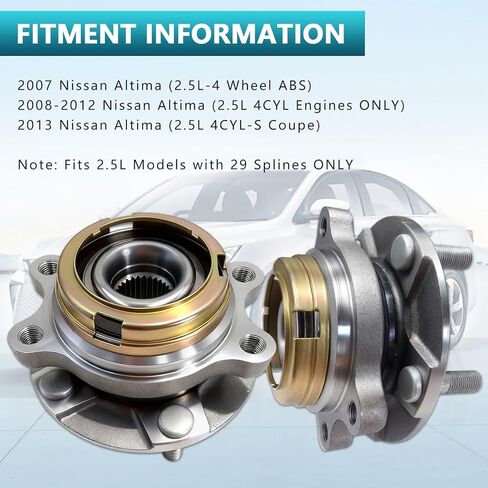 513294 مجموعة محور العجلة الأمامية لنيسان ألتيما 2.5L 2007 2008 2009 2010 2011 2012 2013 (2 قطعة) in Kuwait