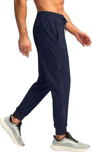 Auxo Men's Athletic Running Pants Lightweight Workout Joggers Quick Dry Gym Joggers Active Sports Track with 3 Zipper Pockets in Saudi Arabia