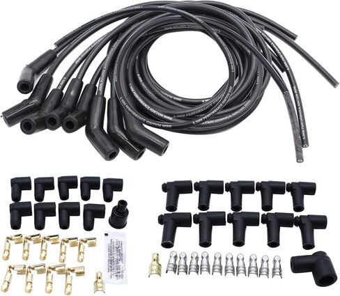 Spark Plug Wires 8.5mm Universal 135/45 Degree HEI Spark Plug Wires with 135 Degree Compatible for Chevy Ford Mopar BBC (Blue) in Saudi Arabia