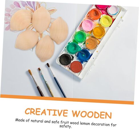 ARTIBETTER 5pcs Wooden Lemon Shape Model Painting Kit for Boys and Girls Natural Fruit Craft Supplies for Creative Play and Room Decoration in Saudi Arabia