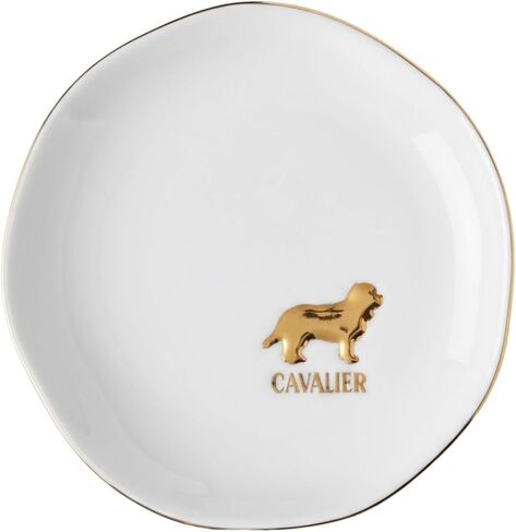 InnoBeta King Charles Cavalier Dog Gifts for Women/Men, Cute Cavalier Gifts for Dog Owners & Lovers - 4.75" Handcrafted Ceramic Ring Dish with Gold Trim, Decorative Trinket Dish for Rings Earrings in Saudi Arabia