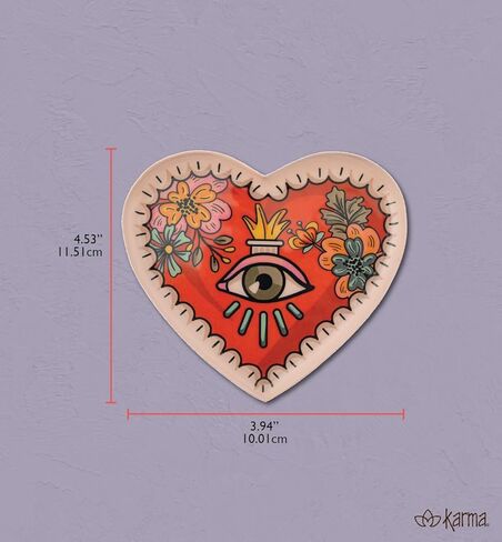 Karma, Enamel Trinket Tray, Heart Colorful Ring Bowl, Jewelry Dish Tray for Rings Bracelets Necklace, Small, Heart Scandi in Saudi Arabia
