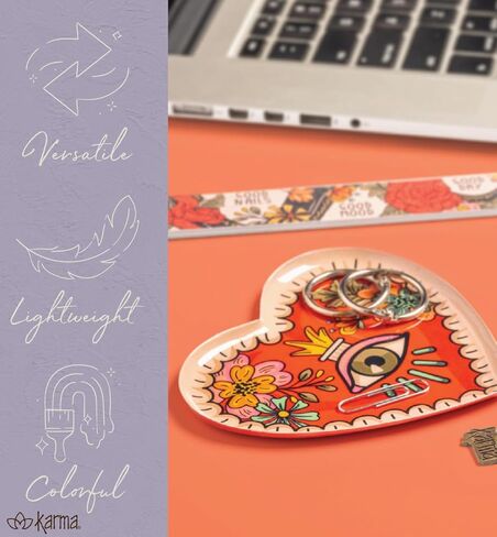 Karma, Enamel Trinket Tray, Heart Colorful Ring Bowl, Jewelry Dish Tray for Rings Bracelets Necklace, Small, Heart Scandi in Saudi Arabia