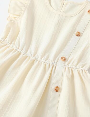 Girls Dress Summer Solid Cute Casual Kids Dresses Flutter Sleeve Swing Twirly Tween Sundress Beach Party Outfit 4-12Y in Saudi Arabia